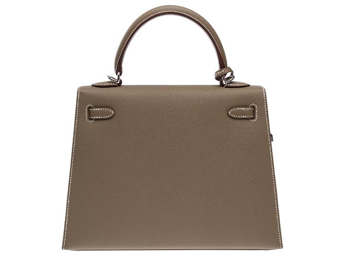 Hermès Hermes Kelly bag 25 in Etoupe Leather - 101957 Taupe - view 4