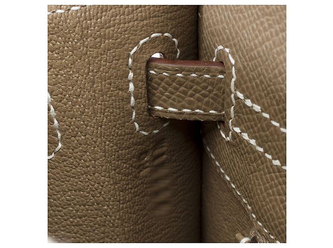 Hermès Hermes Kelly bag 25 in Etoupe Leather - 101957 Taupe - view 8