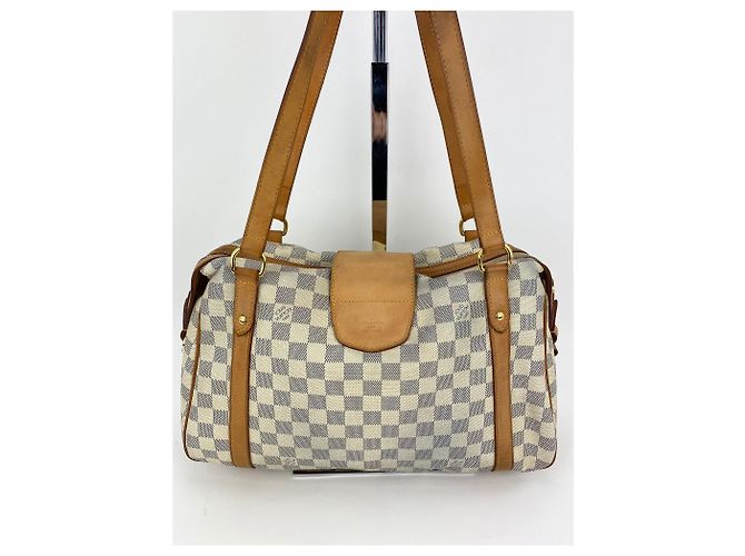 LOUIS VUITTON Stresa PM Borsa A Mano A Spalla Damier Azur Canvas N42220 Marrone - vista 3