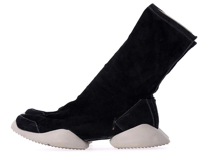 Scarpe da ginnastica Rick Owens x Adidas Sock Runner in pelle scamosciata nera Nero - vista 11