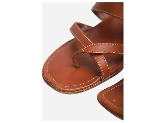 Manolo Blahnik Braune Cross-Sandalen aus Susacru-Leder - Größe EU 38 - Ansicht 4