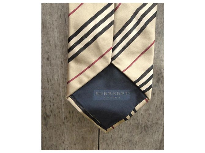 Cravatta Burberry in seta beige - vista 2