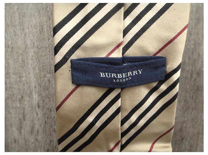 Cravatta Burberry in seta beige - vista 3