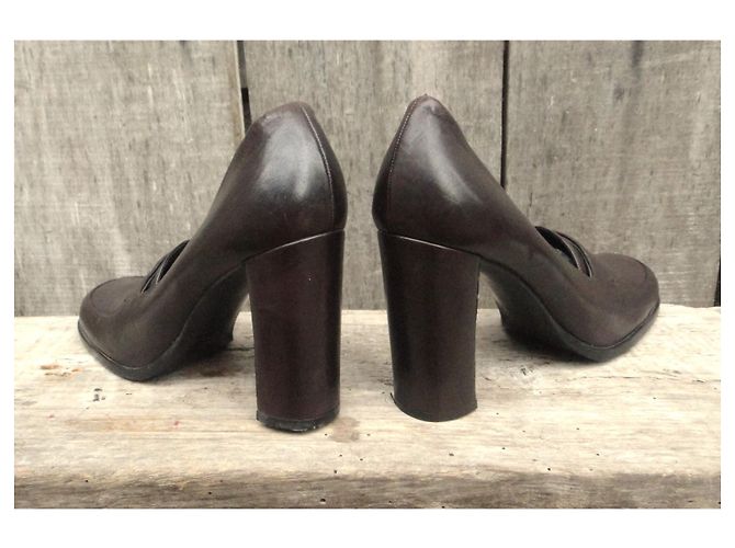 mocassini con tacco Jil Sander taglia 38 Marrone scuro - vista 3