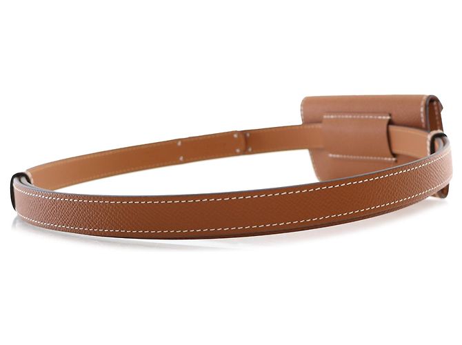 Cinturón con bolsillo Epsom Kelly marrón de Hermès 18 Castaño - vista 2