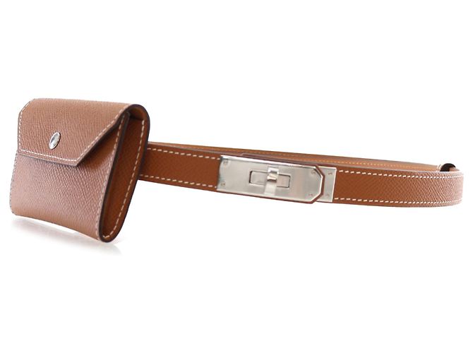 Cinturón con bolsillo Epsom Kelly marrón de Hermès 18 Castaño - vista 3