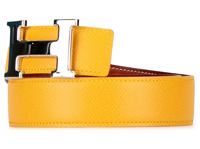 Cinturón reversible Hermès Constance amarillo - vista 2