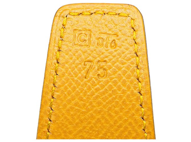 Cinturón reversible Hermès Constance amarillo - vista 6