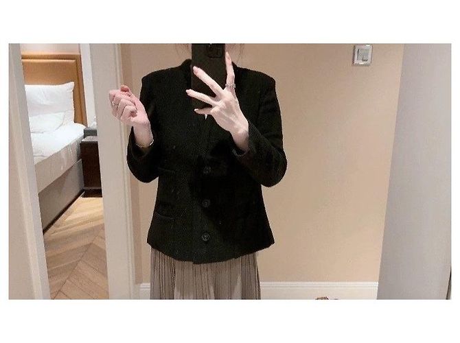 Cambon Chanel wool uniform jacket Black - view 3