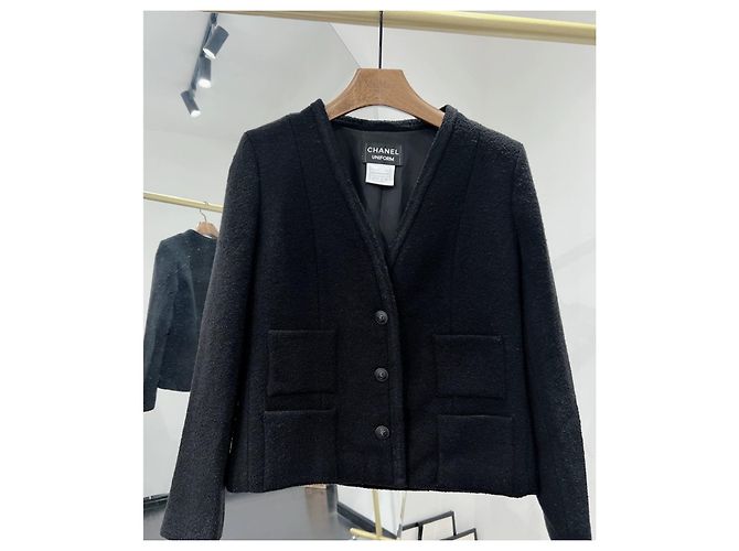 Cambon Chanel wool uniform jacket Black - view 5