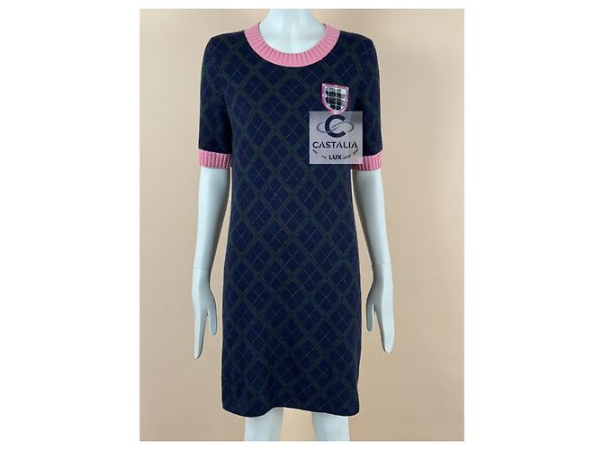 Chanel Nuevo vestido de cachemira Argyle de París Edimburgo. Multicolor - vista 8
