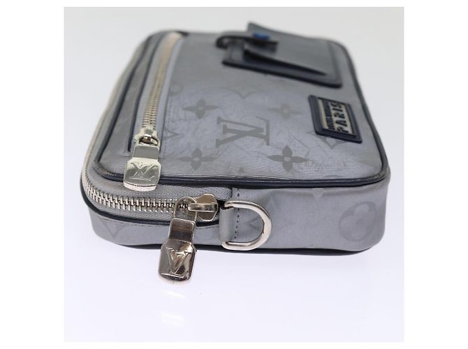 LOUIS VUITTON Monogram Satellite Alpha Clutch Bag Silver M44171 LV Auth 76789 Silvery - view 4