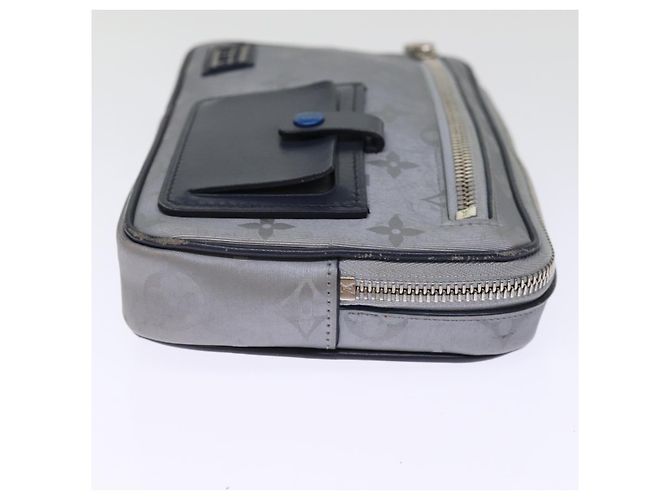 LOUIS VUITTON Monogram Satellite Alpha Clutch Bag Silver M44171 LV Auth 76789 Silvery - view 5