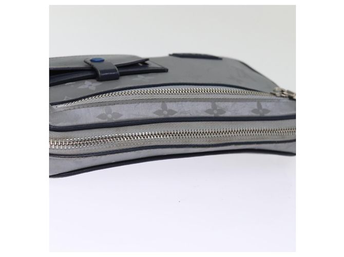 LOUIS VUITTON Monogram Satellite Alpha Clutch Bag Silver M44171 LV Auth 76789 Silvery - view 6