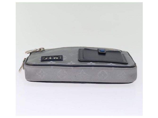 LOUIS VUITTON Monogram Satellite Alpha Clutch Bag Silver M44171 LV Auth 76789 Silvery - view 7