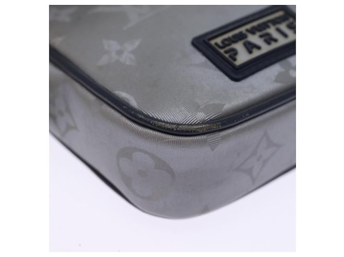 LOUIS VUITTON Monogram Satellite Alpha Clutch Bag Silver M44171 LV Auth 76789 Silvery - view 8