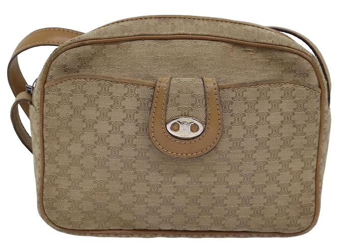Céline CELINE Macadam Canvas Umhängetasche Canvas Beige Auth 76085 - Ansicht 13