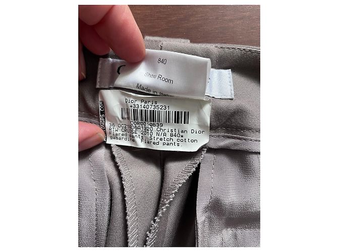 Pantalones Flare Dior de Gabardina de Algodón Gris - vista 4