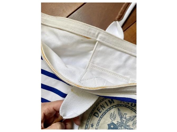 Borsa tote Ralph Lauren Denim & Supply in cotone bianco e blu - vista 4