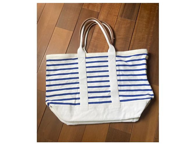 Borsa tote Ralph Lauren Denim & Supply in cotone bianco e blu - vista 5