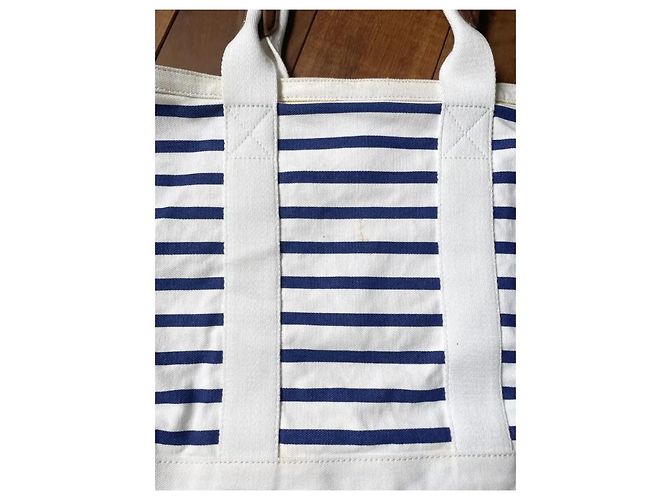 Borsa tote Ralph Lauren Denim & Supply in cotone bianco e blu - vista 7