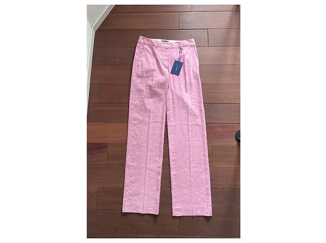 Autre Marque Pantalones Gant de lino rosa - vista 2