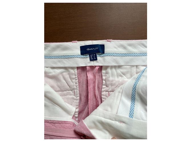 Autre Marque Pantalones Gant de lino rosa - vista 4