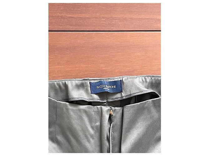 Pantalones Piazza Sempione de algodón gris - vista 4