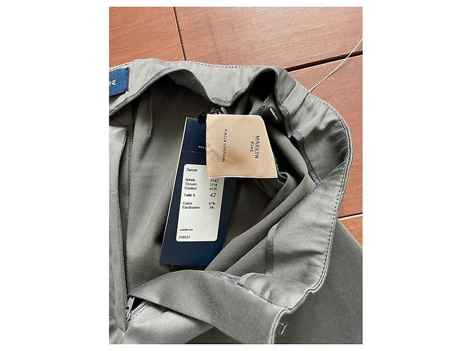 Pantalones Piazza Sempione de algodón gris - vista 6
