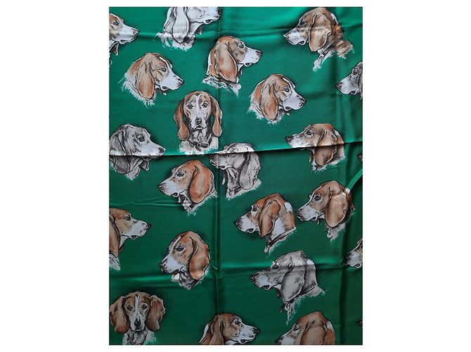 Foulard/Quadrato Hermès intitolato 'Monarch' di Xavier de Poret Verde - vista 2