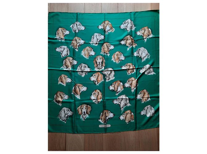 Foulard/Quadrato Hermès intitolato 'Monarch' di Xavier de Poret Verde - vista 3