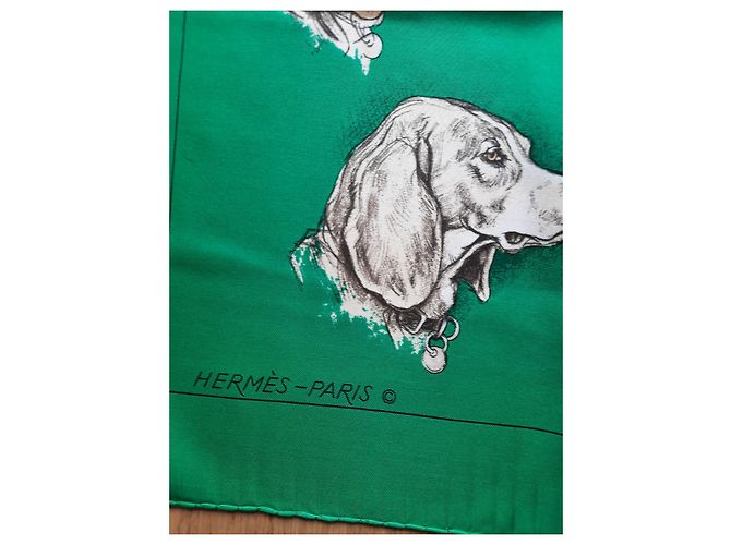 Foulard/Quadrato Hermès intitolato 'Monarch' di Xavier de Poret Verde - vista 5
