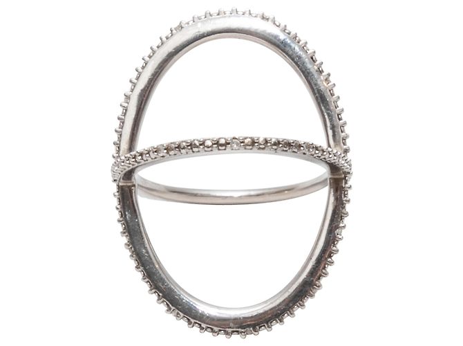Autre Marque Eva Fehren Pave Diamond X Ring Size 6 Silber - Ansicht 2