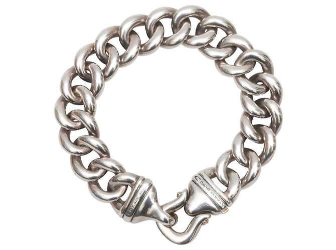 Pulsera de eslabones de cadena con hebilla David Yurman de plata de ley - vista 2
