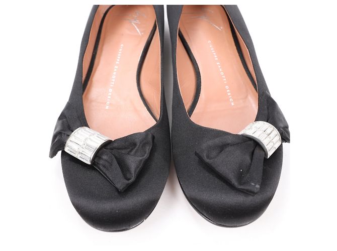 Giuseppe Zanotti Schwarze Ballerinas mit Schleife in Größe 37 EU - Ansicht 4