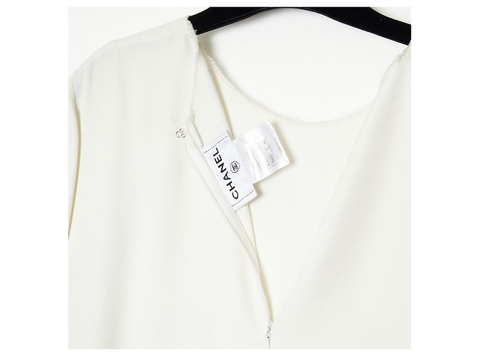 Chanel PE2011 Kleid FR38 Weiß Viskose Minimal Kleid US8 - Ansicht 4