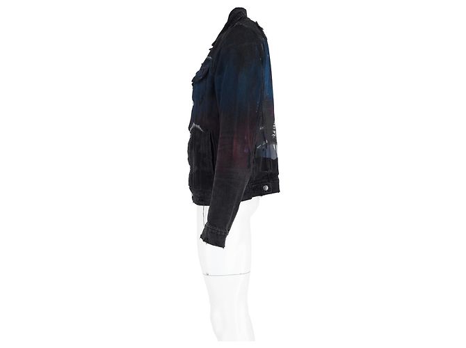 Amiri Airbrush Trucker Jacket in Black Denim - view 5