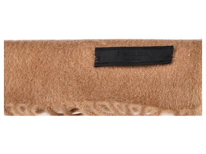 Sciarpa Prada con frange in Lana Beige - vista 3
