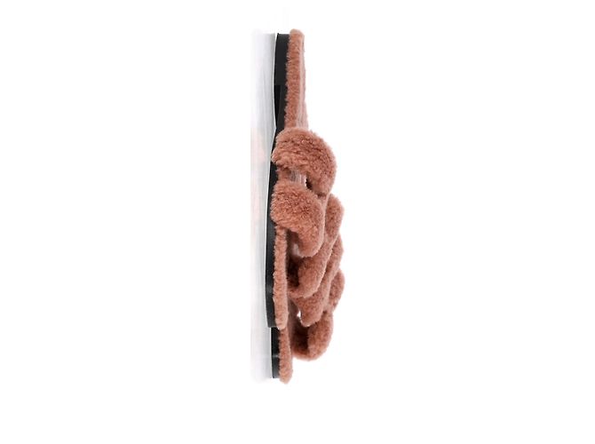 Sandali Hermès Oran in shearling rosa rosa - vista 10