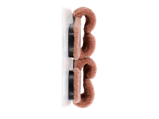 Sandali Hermès Oran in shearling rosa rosa - vista 11