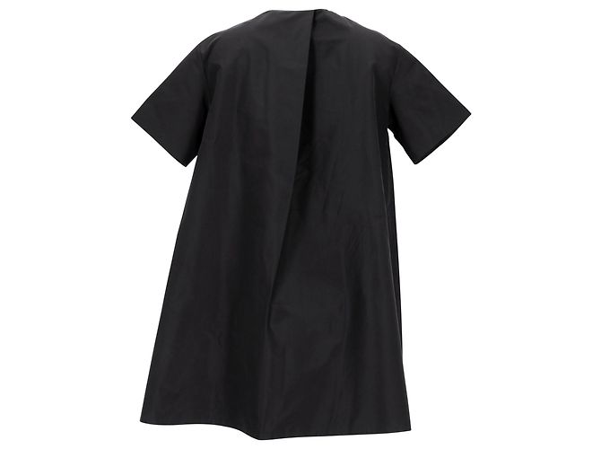 Minivestido plisado de algodón negro de Jil Sander - vista 3