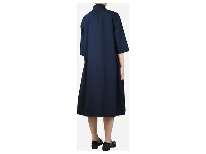 Autre Marque Vestido midi de algodón azul marino - talla M - vista 2