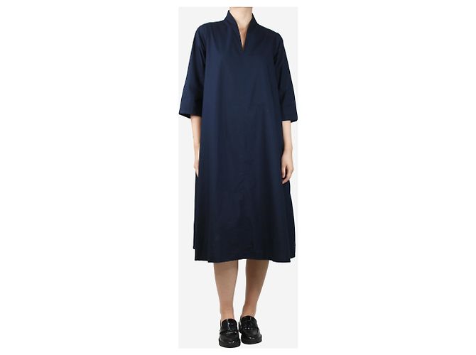 Autre Marque Vestido midi de algodón azul marino - talla M - vista 3