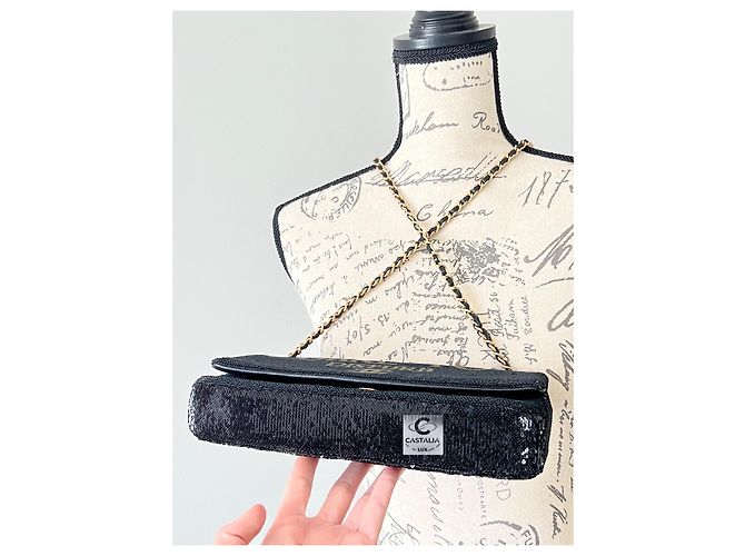 Chanel Borsa a patta con paillettes Super Rare Dare To Disturb Nero - vista 3