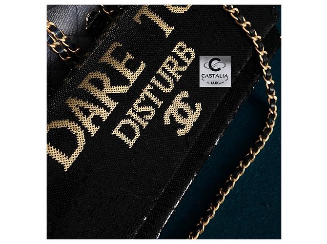 Chanel Borsa a patta con paillettes Super Rare Dare To Disturb Nero - vista 6