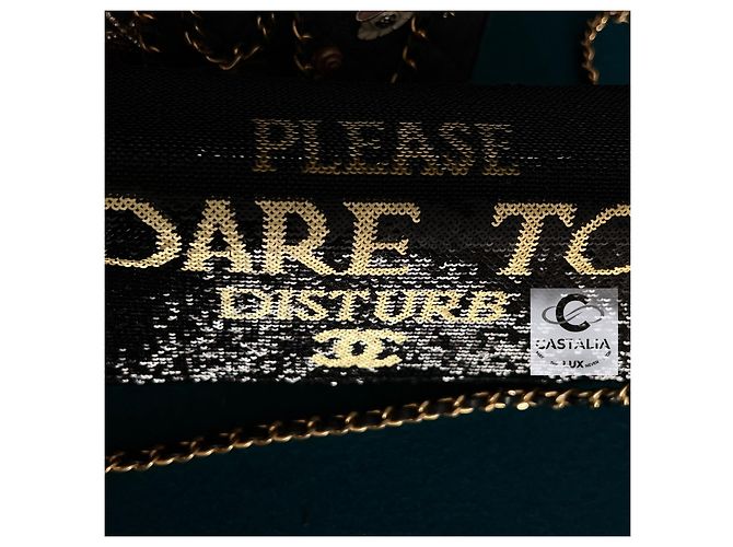 Chanel Borsa a patta con paillettes Super Rare Dare To Disturb Nero - vista 7