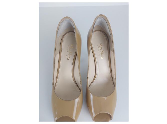 Décolleté Max Mara Beige in Pelle a Punta Aperta 39 - vista 2