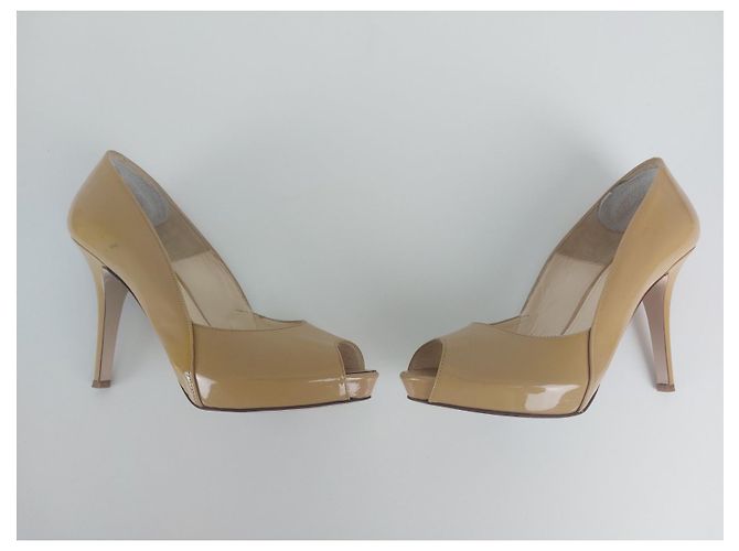 Décolleté Max Mara Beige in Pelle a Punta Aperta 39 - vista 8