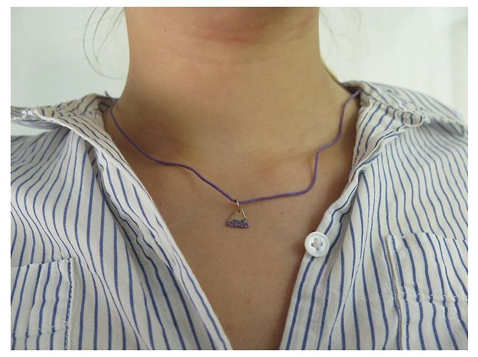Pendente Dodo Pomellato Precious Tag su collana in ametista oro 9K D'oro - vista 8