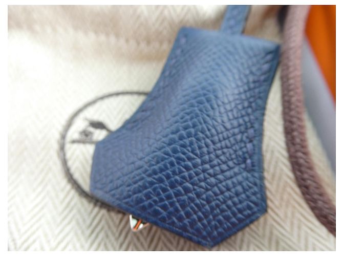 Hermès campanella, cerniera e lucchetto Hermes nuovi per borsa Hermes, scatola e sacchetto antipolvere. Blu - vista 2